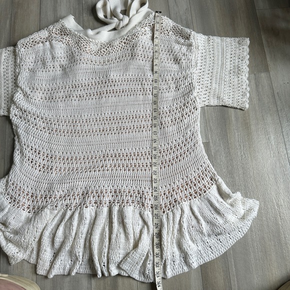 Free People Sistine Dress Womens L‎ Crochet Boho Festival Western Ivory Tie Back - Picture 6 of 8